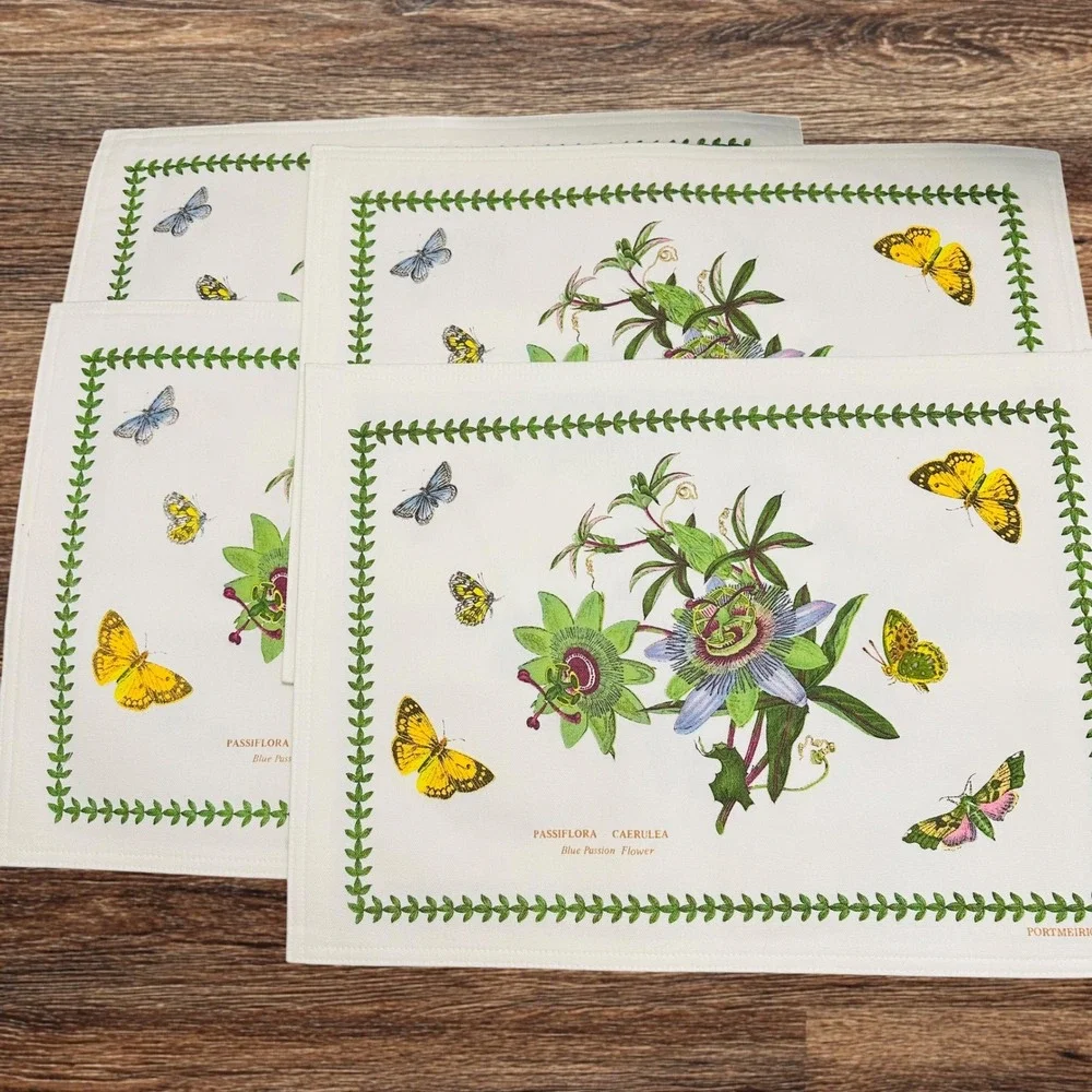 Portmeirion 4 Piece Placemats Reversible Botanical Print